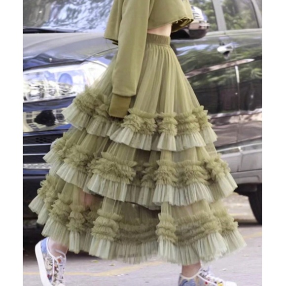Boho Stretchy Waist Color Block Mesh Flowy Maxi Skirt - Picture 1 of 6